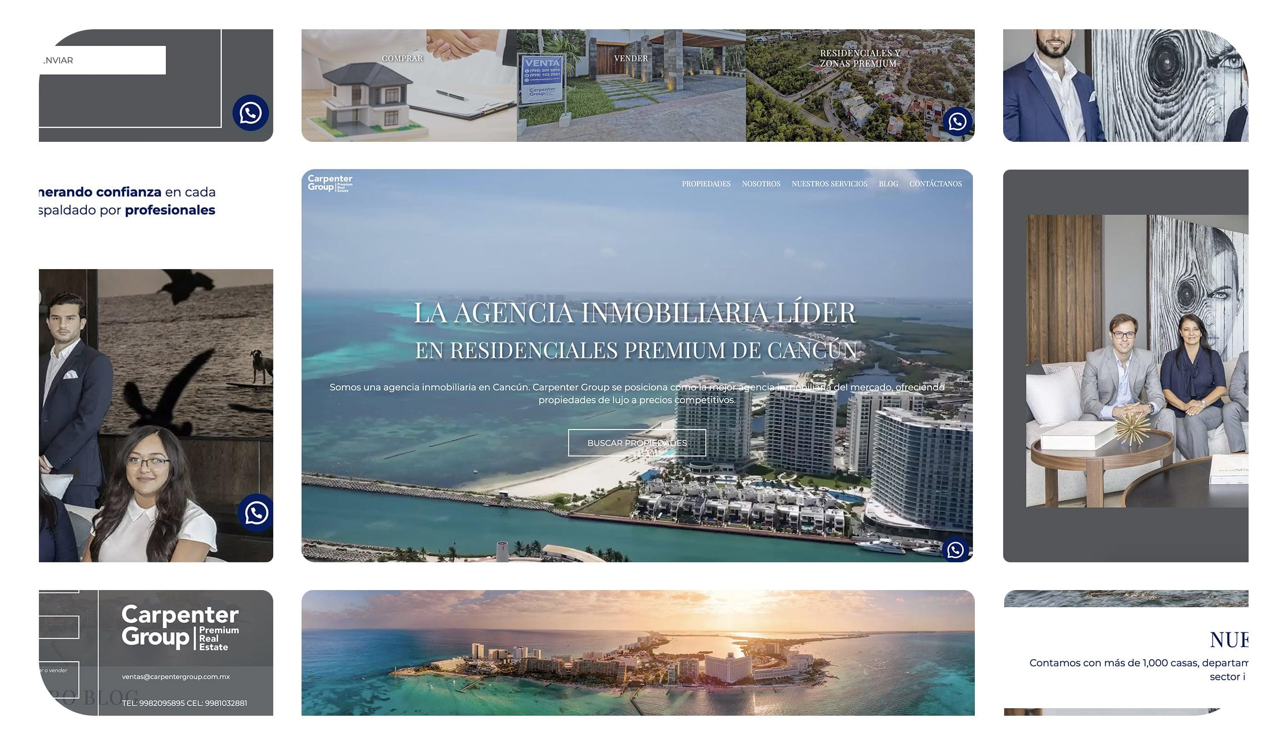 Mockup multidispositivo del sitio Carpenter Group