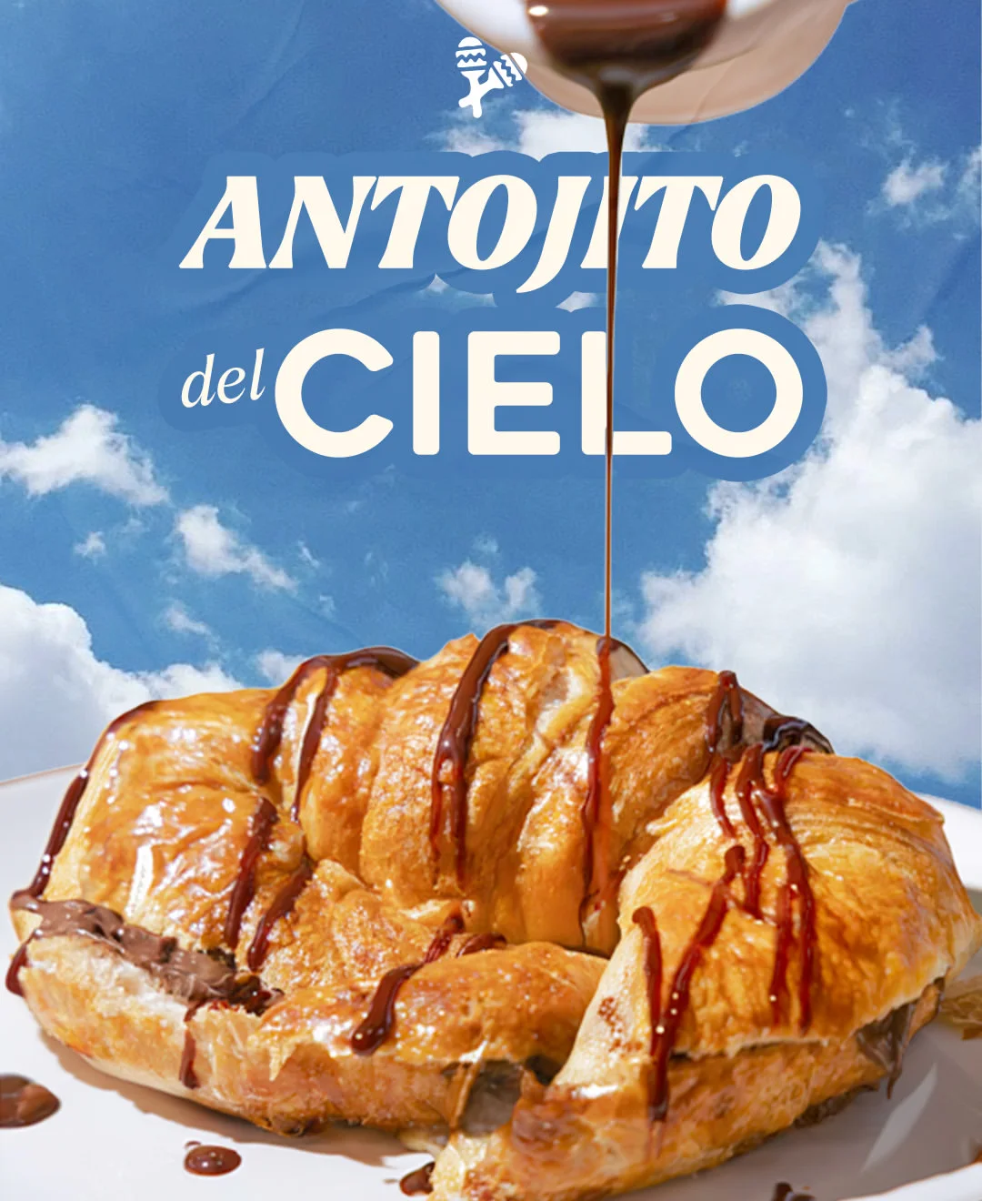 Visuel pour les réseaux : « Antojito del cielo », croissant nappé de chocolat